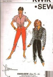 2163 KS CROP FIT PANTS,WAIST SS-LS TOPS TIE OR NOT PATTERN XS-L